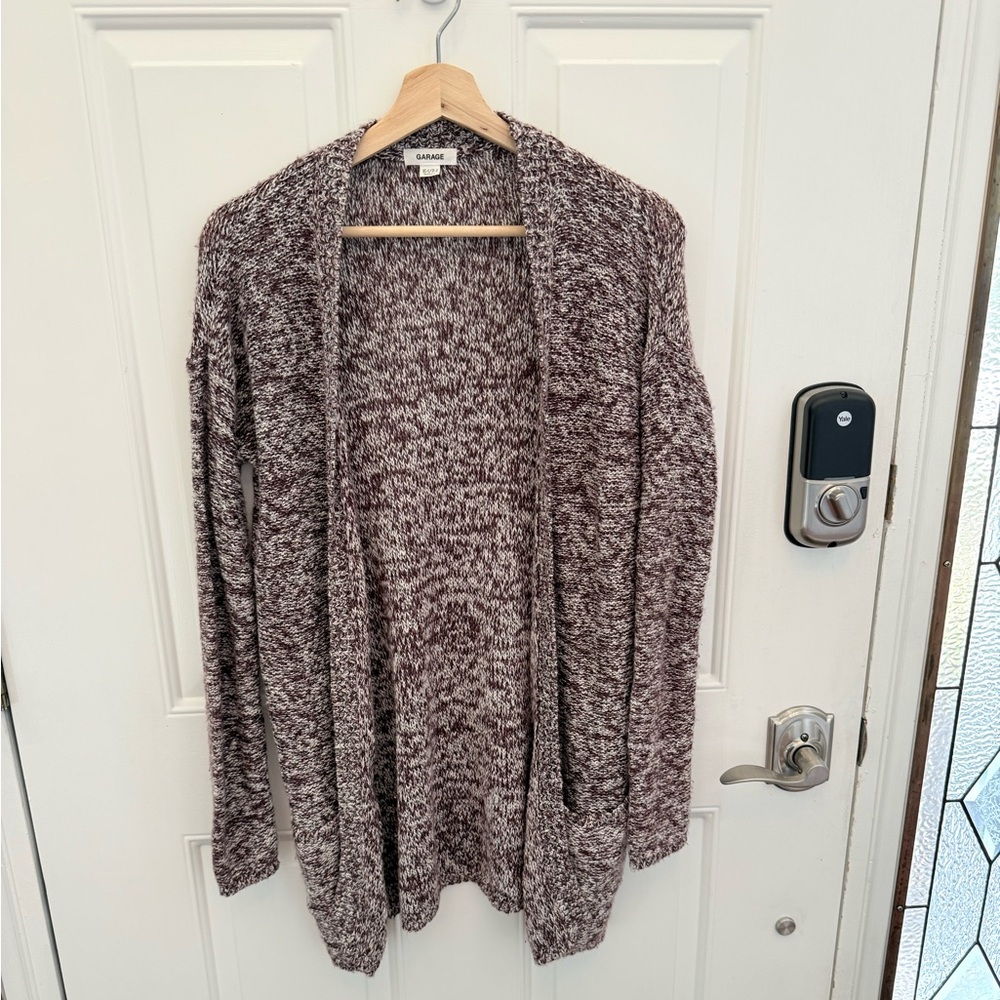 Garage Open Knit Dolman Draped Cardigan